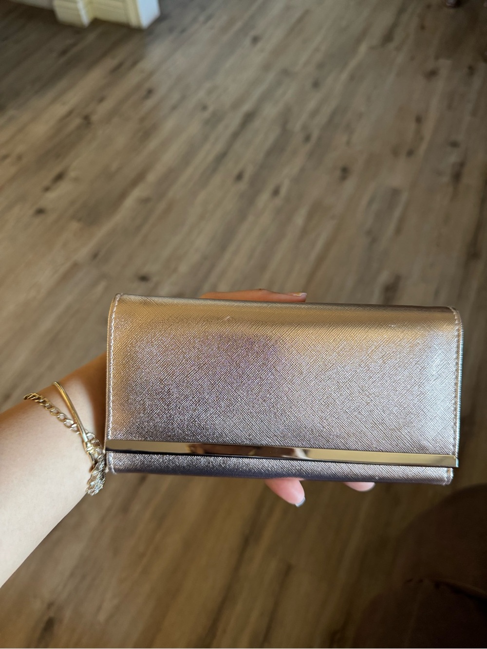 Metallic Rose Gold Women’s Clutch Wallet